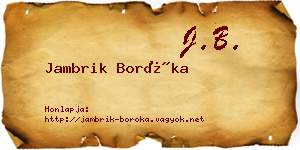 Jambrik Boróka névjegykártya